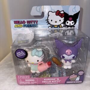 Hello Kitty & Friends 2 Figure Set Sweet & Salty Kuromi & Hello Kitty New